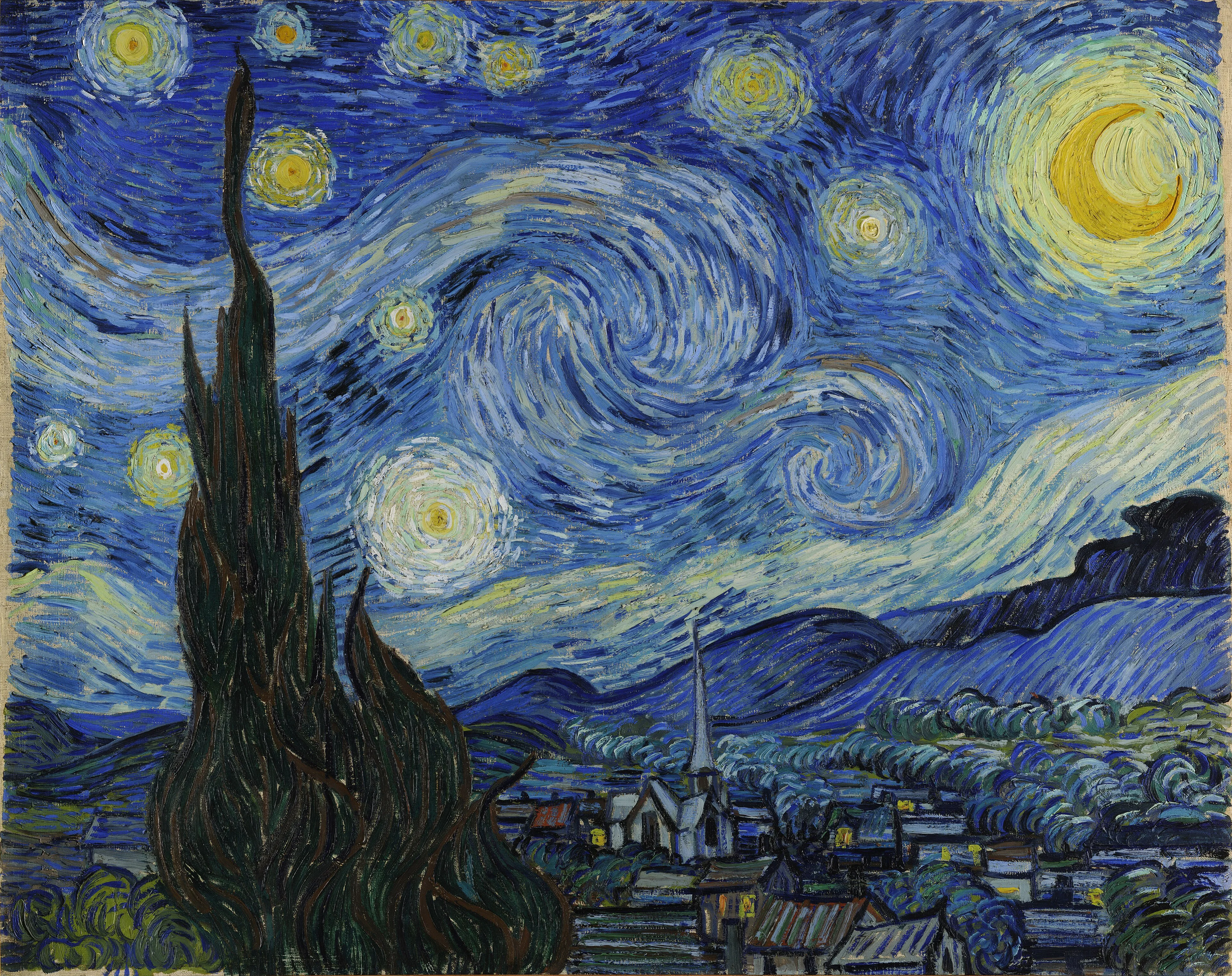 The Starry Night Van Gogh Canvas Print wall art print | PrintPosters.in